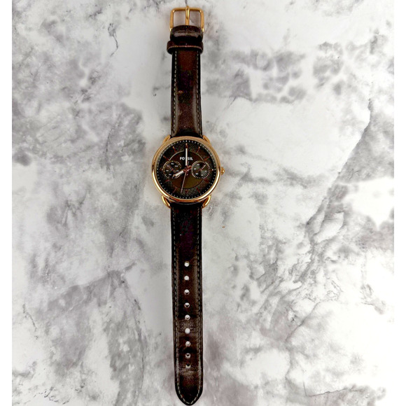 Fossil Womens Tailor ES3913 Multifunction Date Watch Brown Leather Quartz ES3913 main image 8